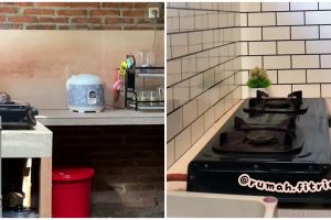 Cuma berlapis triplek, trik ibu-ibu ubah dapur bata jadi estetik ini modalnya nggak sampai Rp 100 ribu