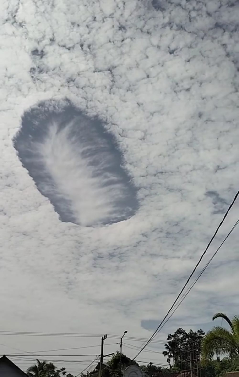 Momen netizen bagikan fenomena awan berlubang di Jember ini bikin geger, ini tanggapan BMKG