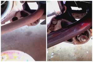Tanpa amplas dan sitrun, bapak-bapak ini punya trik basmi karat di knalpot motor pakai 2 bahan dapur
