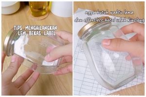Bukan dioles minyak kayu putih, ini cara hilangkan bekas lem di toples pakai 2 bahan dapur