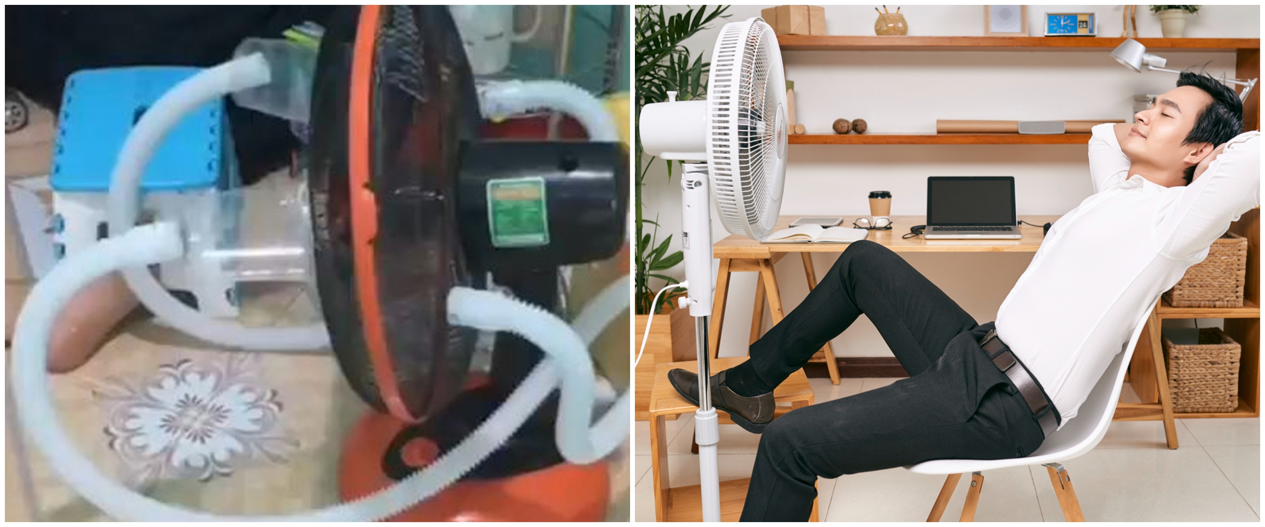 Bak alat dari masa depan, lifehack nyeleneh membuat kipas angin dingin ini desainnya terlalu effort