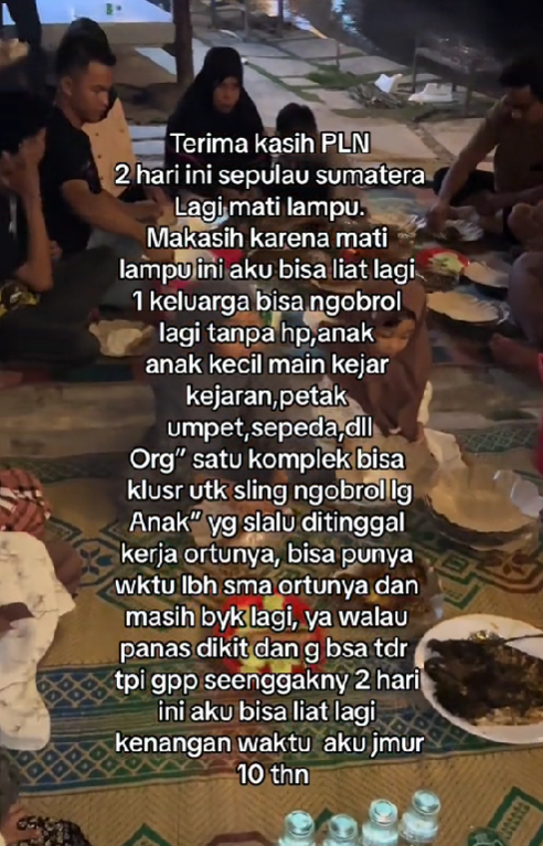 Gara-gara mati listik seharian di Sumatera, wanita ini kembali rasakan kebahagiaan yang lama terenggut