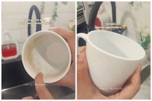 Cara ampuh hilangkan bekas noda teh di cangkir keramik, hasilnya kinclong kayak pertama kali beli