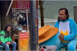 Kerja sebagai ojol dan badut, pria gondrong bermuka sangar ini ternyata bukan sosok sembarangan