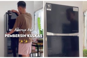 Tanpa campuran cuka, ini cara bersihkan pintu kulkas kusam jadi kinclong cuma tambah 2 bahan dapur