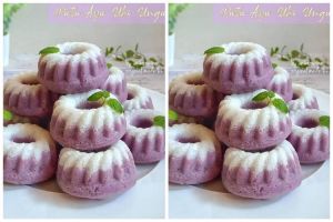Cara membuat kue putu ubi ungu, enak, lembut, dan antigagal