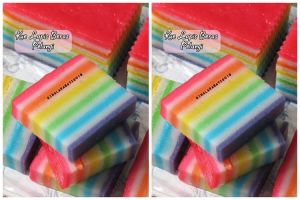 Resep mudah membuat kue lapis tepung beras, teksturnya lembut, enak, dan antigagal