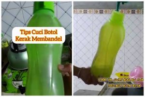 Nggak perlu dicuci berulang kali, ini cara hilangkan kerak di dasar botol minum pakai 1 bahan dapur