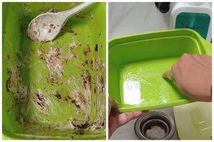 Bukan disikat, ini cara hilangkan noda krim mentega di wadah plastik agar kesat pakai 2 bahan dapur