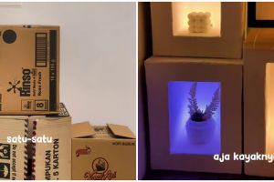 11 Cara mendekorasi kamar tidur pakai kardus bekas, bisa jadi spot foto cantik