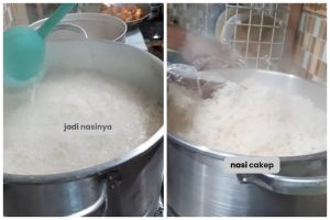Trik menanak nasi metode siram agar hasilnya matang merata, pulen, dan rendah gula
