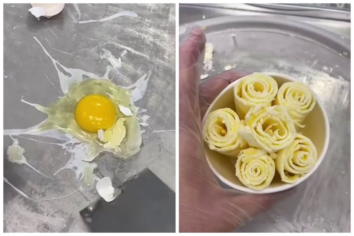 The appearance of ice cream made from raw eggs looks convincing, once