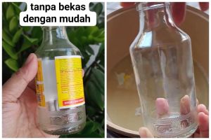Bukan diolesi minyak, begini cara hilangkan stiker di botol kaca agar kesat dan bersih dari sisa lem