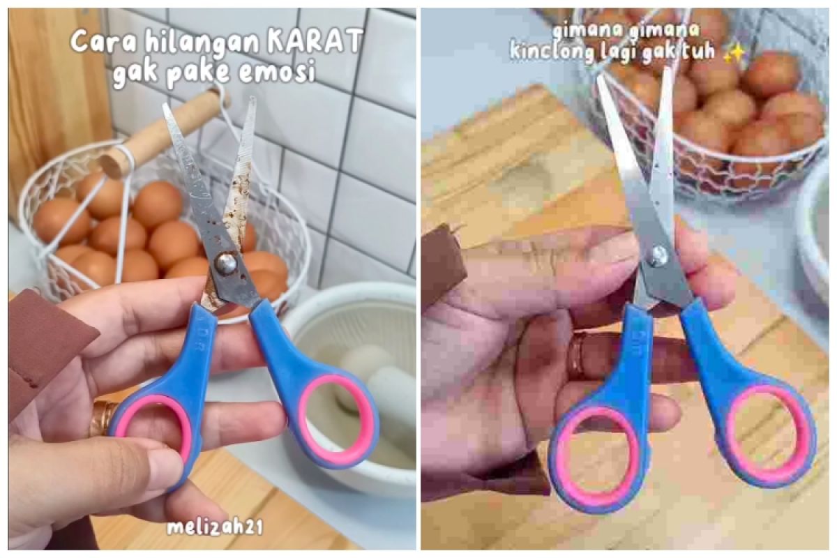 Without sanding, this is a trick to remove rust from scissors so they