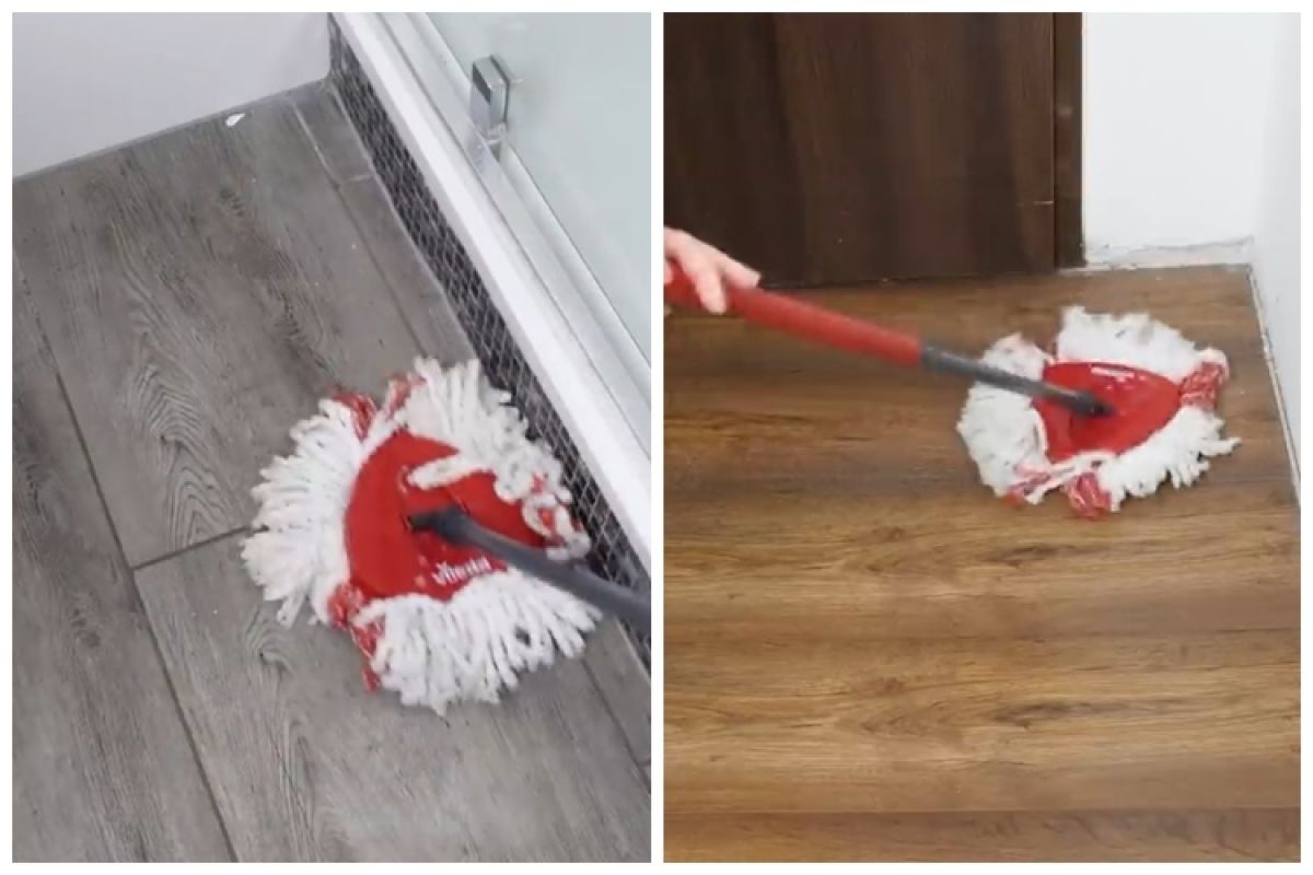 Without hot water, here's a trick for mopping the floor so it's rough