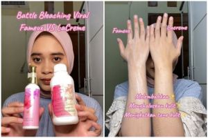 Battle review body bleaching viral Fameux dan LaCreme, mana yang lebih cepat cerahkan kulit?
