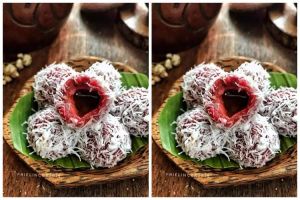 Resep klepon red velvet, kenyal dan isiannya lumer di mulut