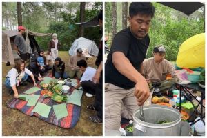 Apa itu mi instan? Orang ini camping serasa hajatan masak bakso, sop buah, sampai pepes ayam