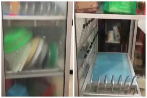 Pakai 2 bahan sederhana, cara bersihkan kaca lemari dapur buram ini auto bikin bening lagi