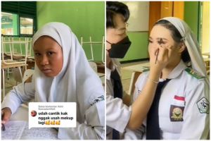 Cewek berkulit sawo matang dirias dengan Korean makeup look, foto before-after bikin melongo