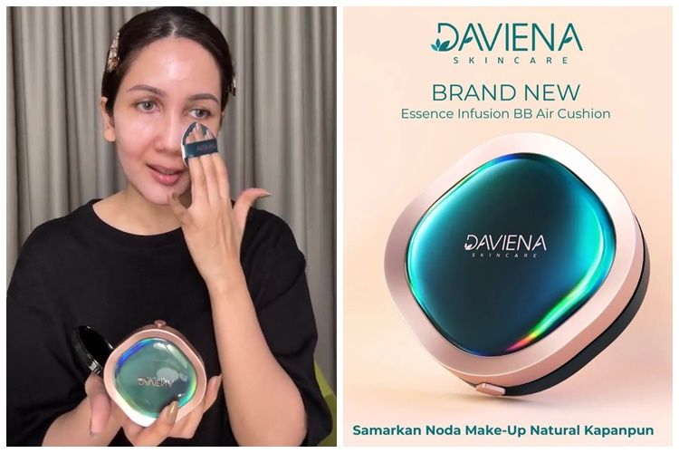 Cocok buat look makeup dewy, ini review Daviena Essence Infusion BB Cushion harga di bawah Rp 170 ribu