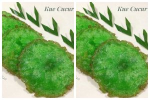 Resep kue cucur pandan, enak, bersarang sempurna, dan antigagal