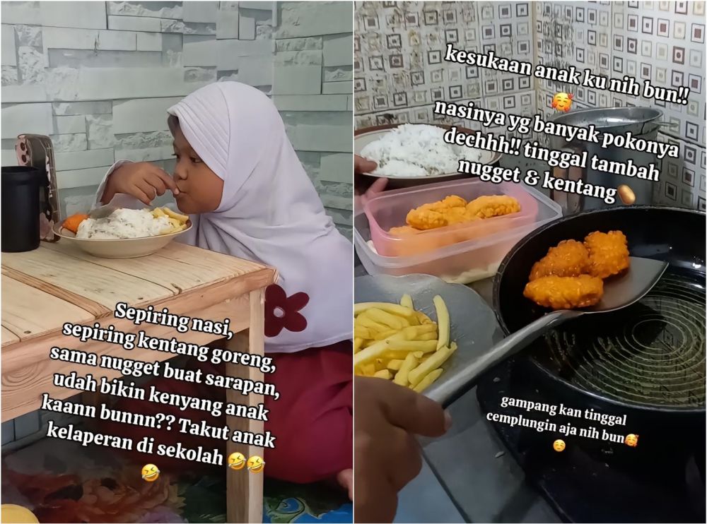 Ditegur karena kasih porsi berlebih dan tidak sehat untuk sarapan anak, sikap ibu ini bikin heran