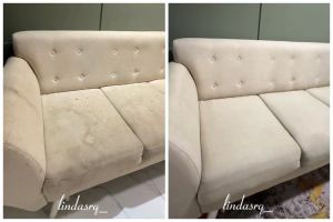 Cepat kering meski tanpa divakum atau dijemur, ini trik bersihkan sofa butek cuma pakai 1 bahan dapur