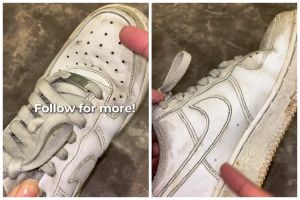 Bukan sitrun, ini trik hilangkan noda kuning di sepatu agar kinclong cuma tambah 2 bahan dapur