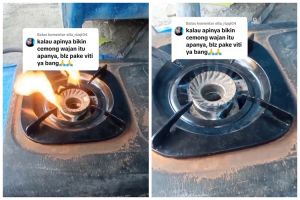 Jadi penyebab wajan cepat gosong, ini trik mengubah api kompor merah agar kembali biru