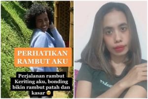 Cewek rambut keriting putuskan rebonding hasilnya malah rapuh, ini cara merawatnya agar sehat kembali
