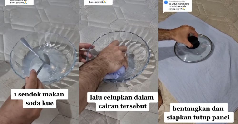 Tanpa divakum, cara pria basmi noda dan kutu di kasur ini auto bersih andalkan 1 bahan dan alat dapur