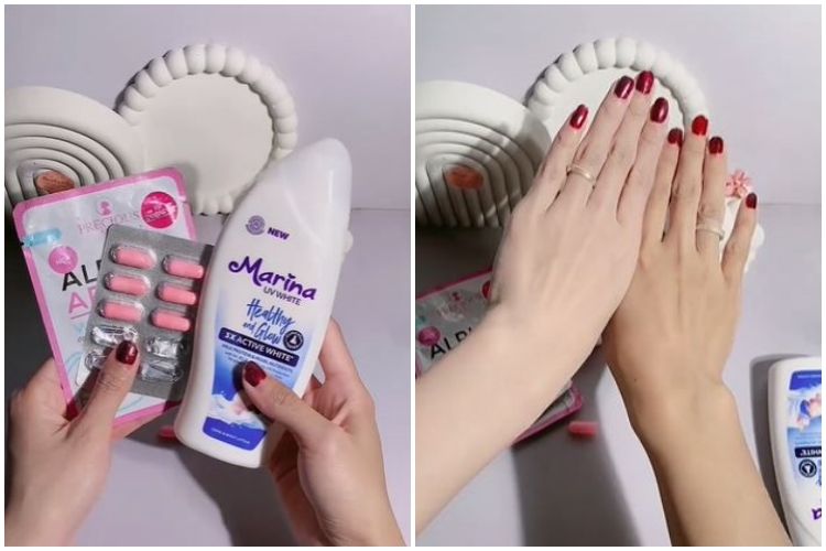 Kombinasi Marina biru dan kapsul pemutih viral ini bisa bikin kulit auto putih dalam sekali pakai