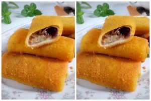 Cara membuat risoles isi pisang meses, enak dan isiannya lumer di mulut