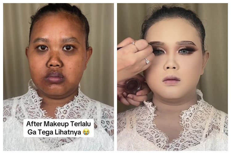 Transformasi cewek berwajah bulat dan kusam dirias MUA ini hasilnya manglingi bak princess