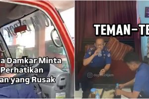 Momen petugas bongkar jeleknya fasilitas kerja berujung dipanggil, ini penjelasan pejabat Damkar Depok