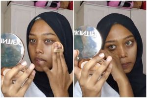 Transformasi makeup cewek kulit sawo matang & bermata panda ini manglingi, riasan matanya unreal pol