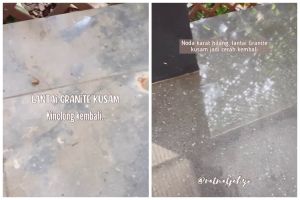Cara mengepel lantai granit kusam dan penuh kerak membandel agar bening lagi pakai 2 bahan dapur