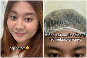 Cewek ini niat semir rambut sendiri biar lebih gelap tapi berakhir zonk, endingnya mirip rambut jagung