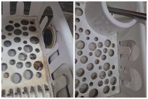 Bersih kesat bak baru lagi, ini trik usir noda lumut dan kerak di rak piring cuma tambah 1 bahan dapur