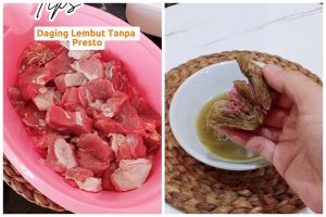 Trik mengolah daging agar teksturnya lembut meski tanpa presto, marinasi 30 menit pakai 1 bahan ini