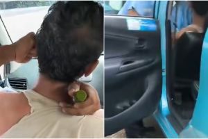 Momen sopir taksi diduga kena angin duduk saat bekerja, aksi rekan seprofesi beri bantuan bikin haru