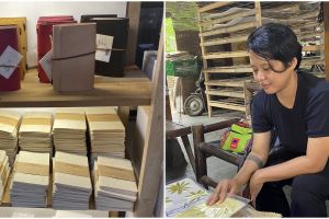 Termasuk sampah penyebab gas metana, wanita ini daur ulang limbah kertas dan karangan bunga jadi buku