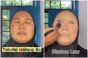 Emak-emak wajah bulat berflek hitam dirias soft glam ini transformasinya dipuji 10 tahun lebih muda