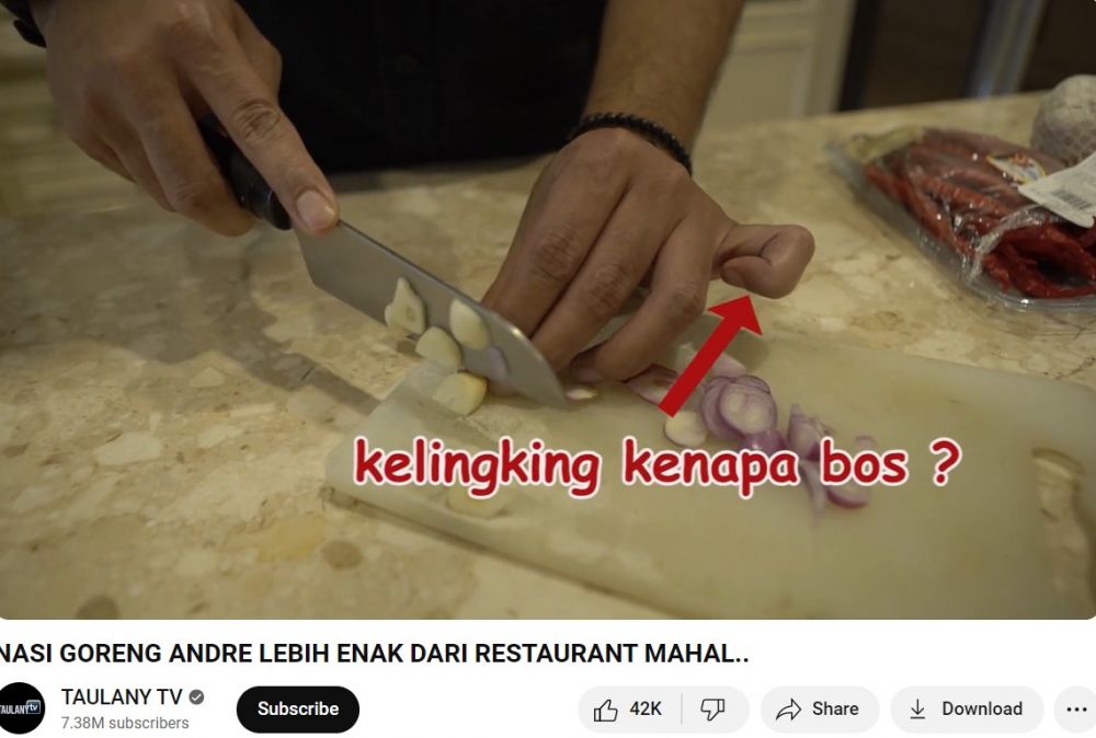 Cara Andre Taulany masak nasi goreng ini praktis dan sedap meski minim bumbu, cocok buat pemula