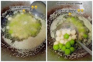Aksi wanita goreng onde-onde tapi hasilnya tak sesuai ekspektasi, warganet ini jelaskan penyebabnya