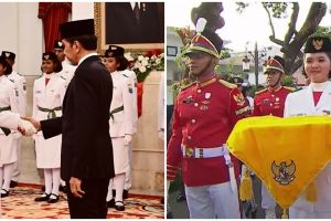 Sosok Kachina Ozora dan Kayla, pembawa bendera dan naskah Proklamasi kirab bendera dari Monas ke IKN