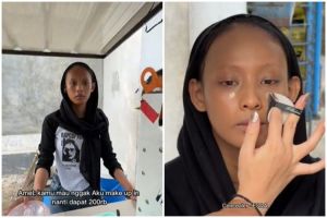Transformasi penjual es dirias natural makeup ini hasilnya dipuji mirip Erika Carlina