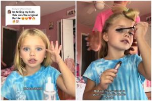 Hasilnya mirip barbie, skill bocah perempuan makeup sendiri untuk photoshoot ini bak MUA profesional