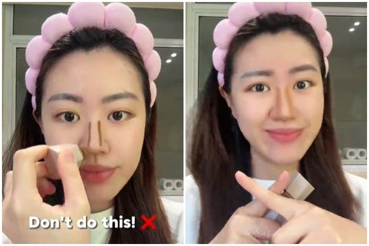 Bukan dibuat garis lurus, trik bikin kontur hidung biar nggak ngeblok ini cuma perlu 1 alat pembersih